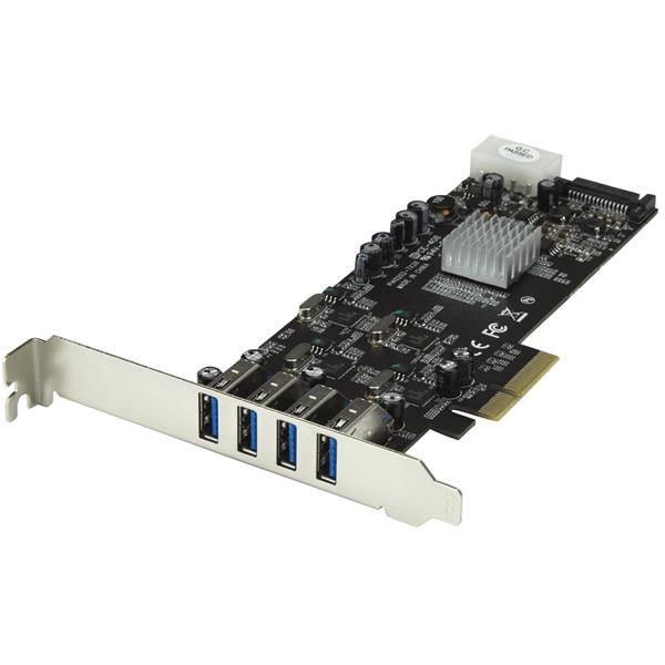 Photos - PCI Controller Card Startech.com 4 Port Quad Bus PCI Express  SuperSpeed USB 3.0 PEXUSB3S44V (PCIe)