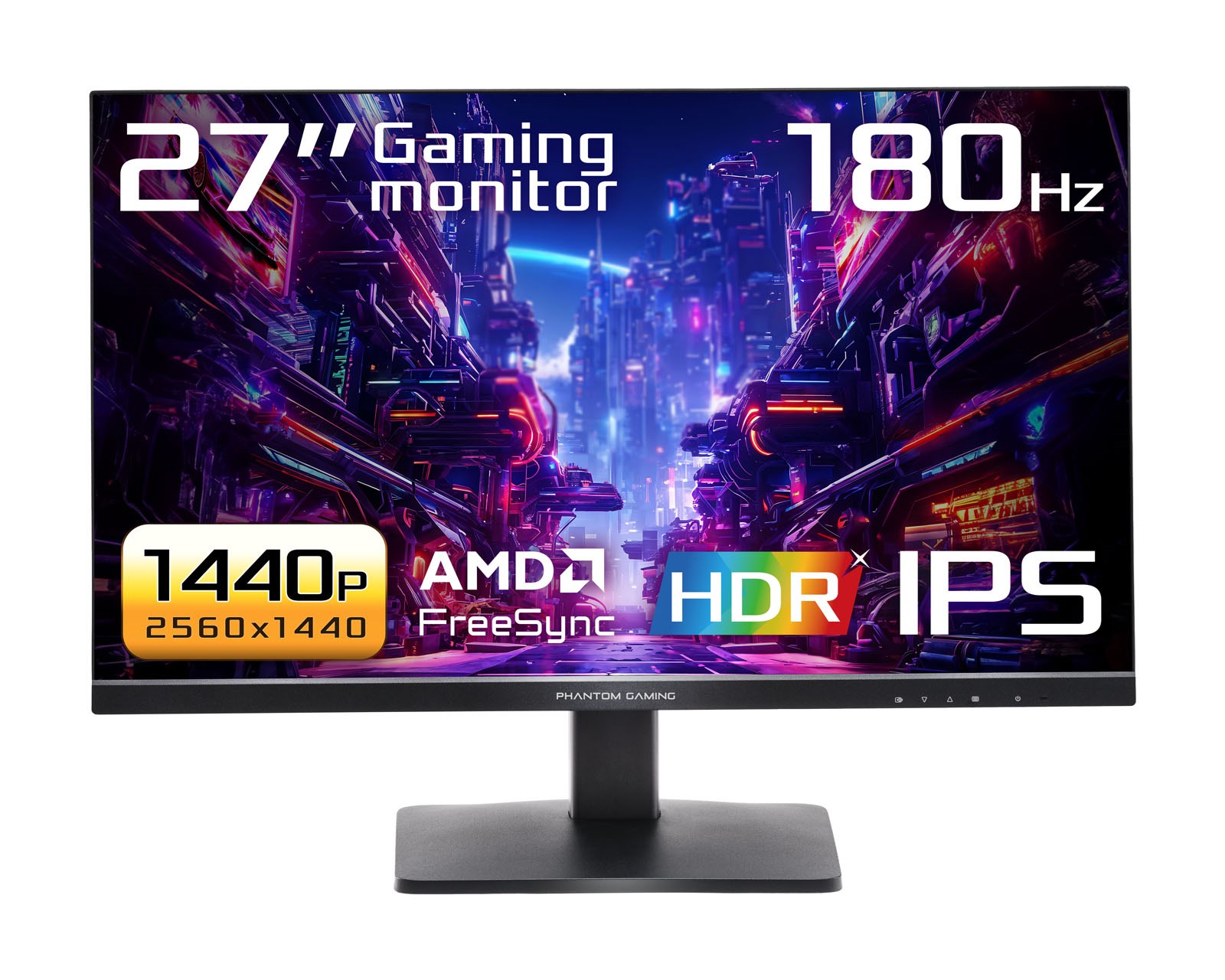 ASRock Phantom Gaming PG27QFT1B 27" QHD IPS 180Hz Gaming Monitor