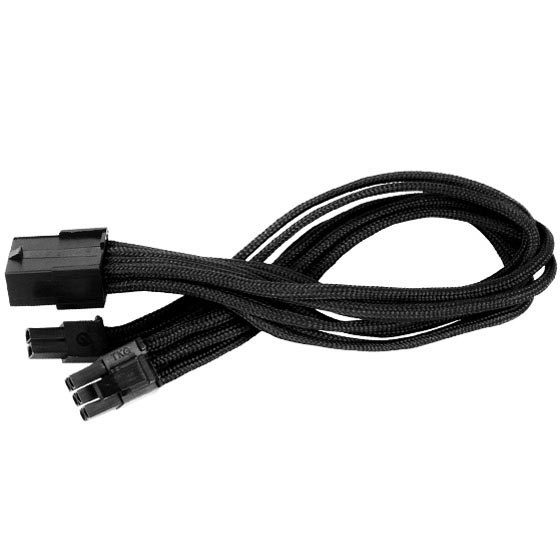 Photos - Cable (video, audio, USB) SilverStone 8-pin PCIe 6+2 Pin 25cm PCIe Extension in Black SST-PP07-PCIB 