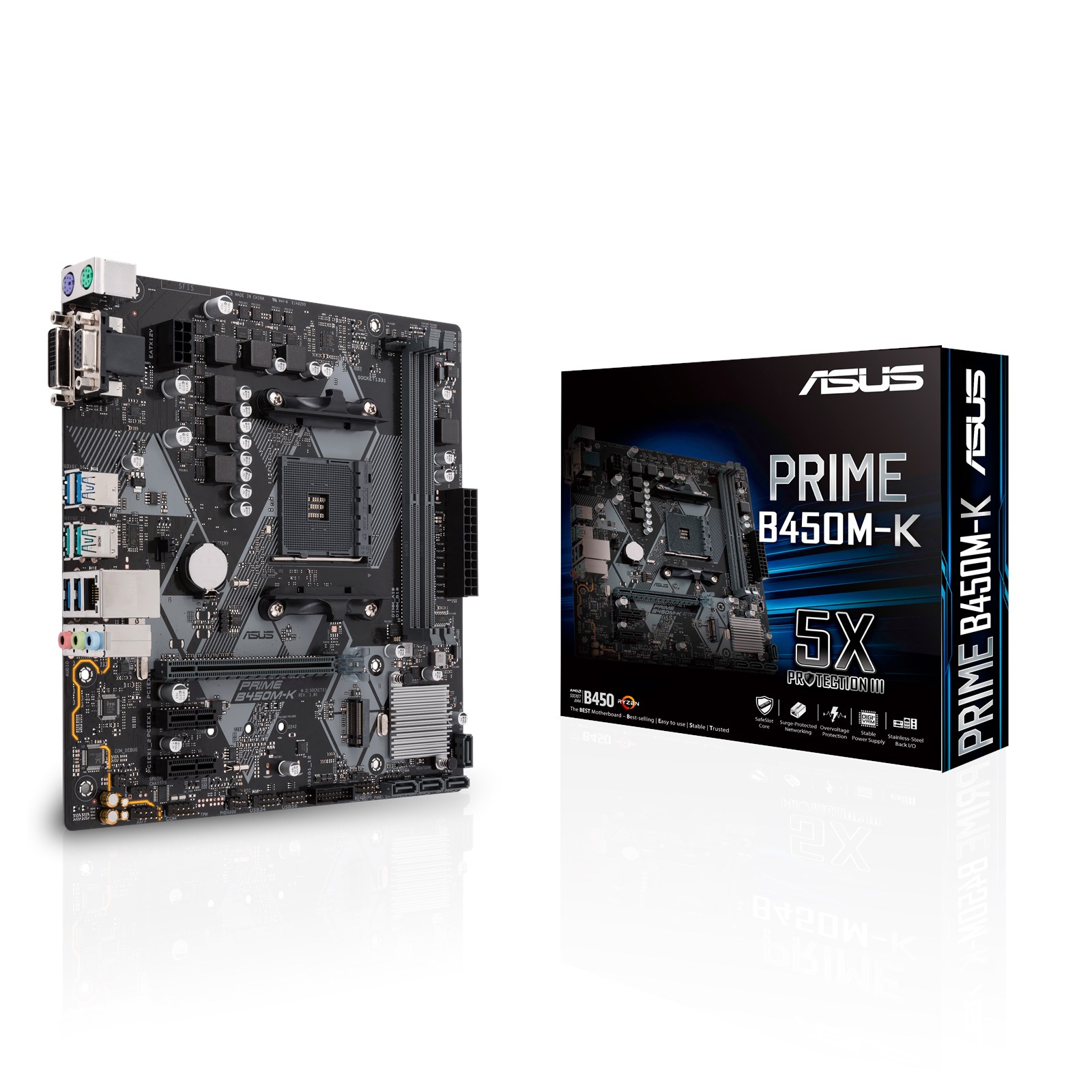 ASUS PRIME B450M K AMD Socket AM4 Motherboard 90MB0YP0 M0EAY0 ASUS PRIME B450M K AMD Socket AM4 Motherboard