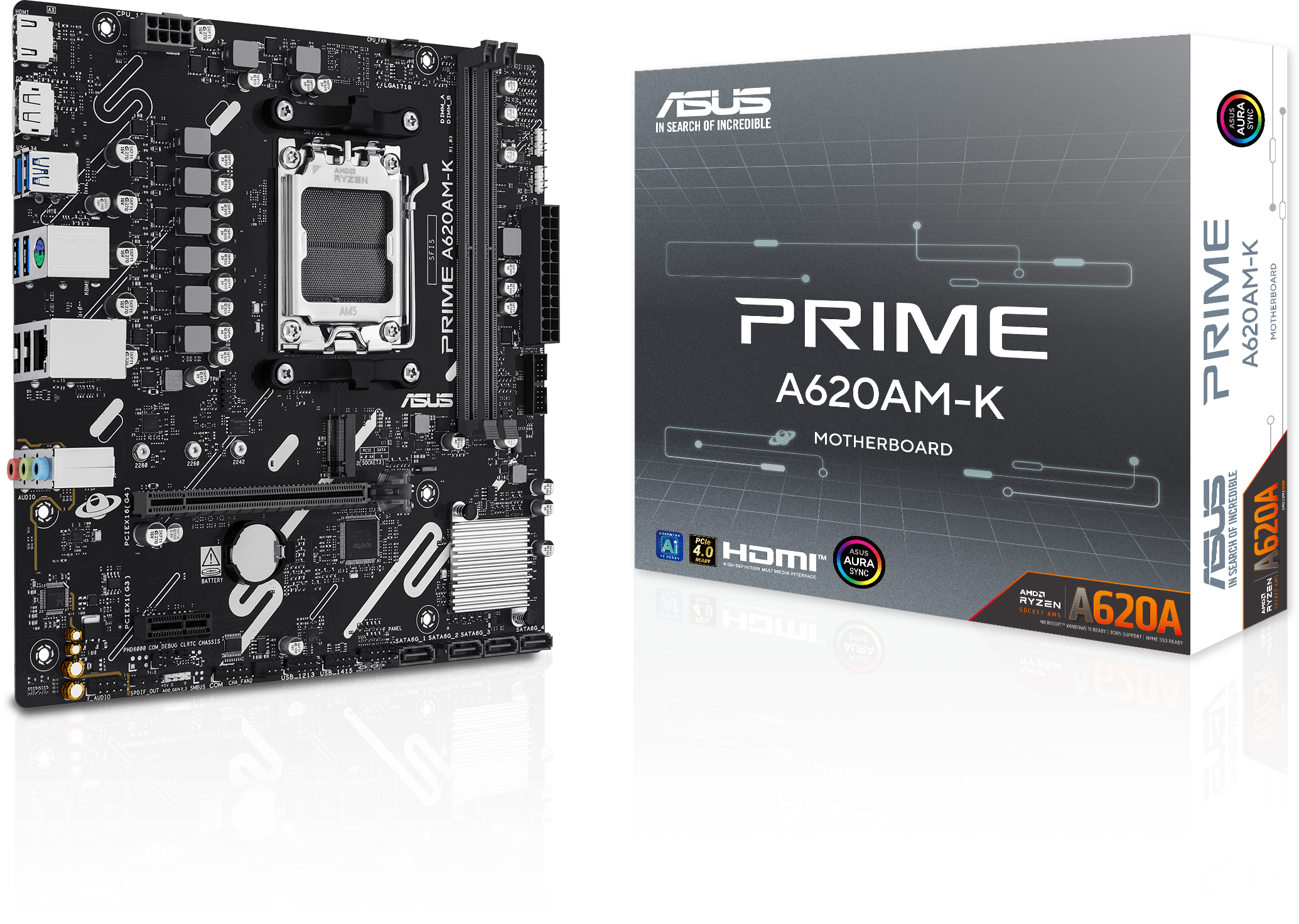 ASUS PRIME A620AM-K AMD Micro ATX DDR5 Motherboard - 90MB1GX0-M0EAY0
