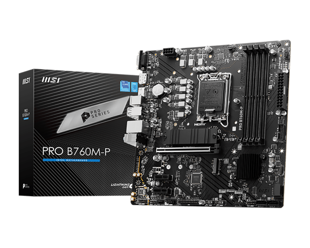 MSI PRO B760M-P mATX Motherboard for Intel LGA1700 CPUs