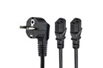 StarTech.com (2m) C13 Power Cord - Schuko CEE7 to 2xC13 (Black)