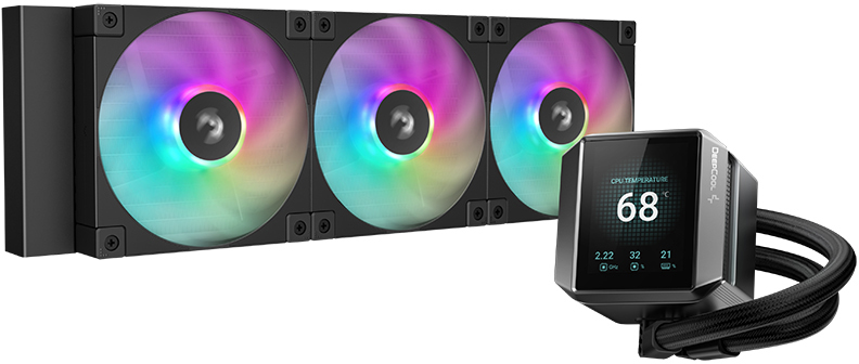 Deepcool Black Mystique 360 Argb 360Mm Aio Liquid Cpu Cooler In Large