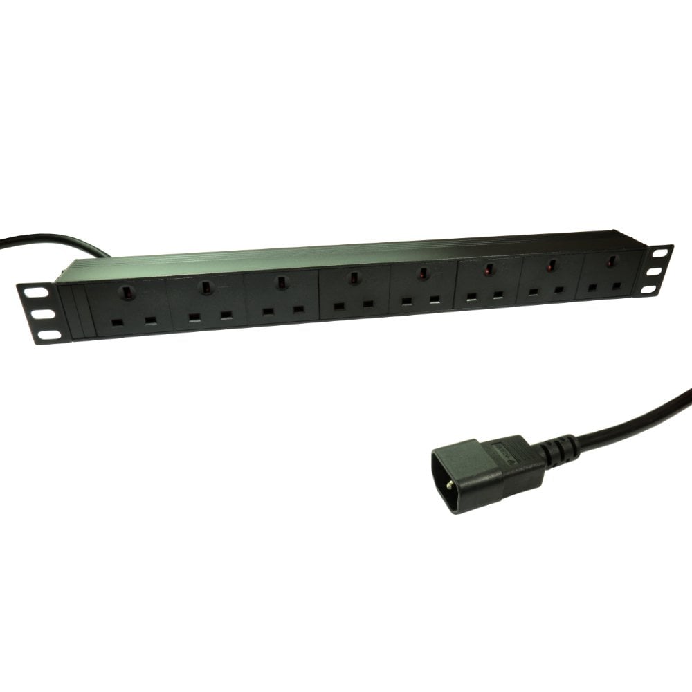 Cables Direct 3m 8-Port Horizontal 1U PDU with IEC C14 Plug