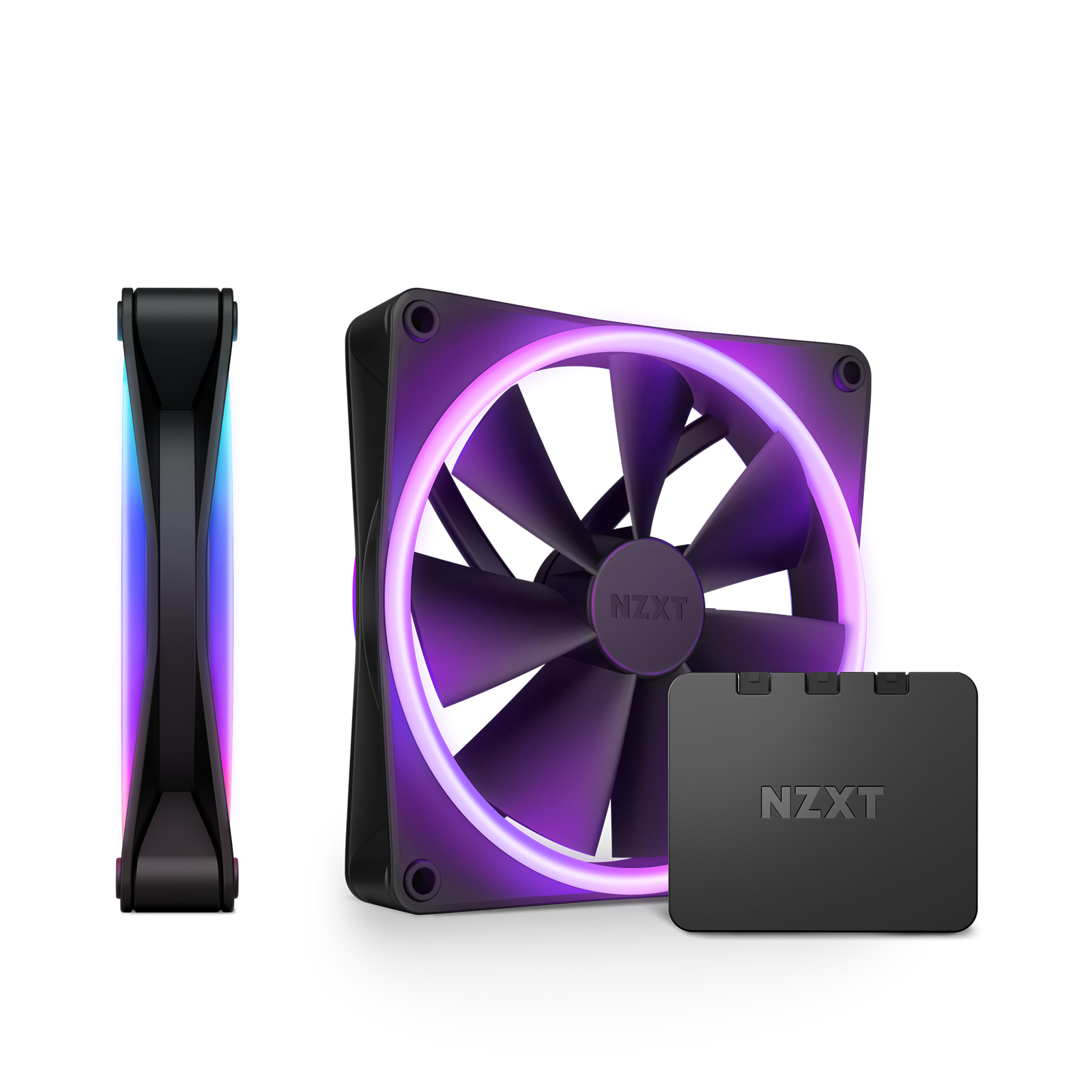 Photos - Computer Cooling NZXT F140 RGB DUO 140mm Twin Fan Pack Black RF-D14DF-B1 