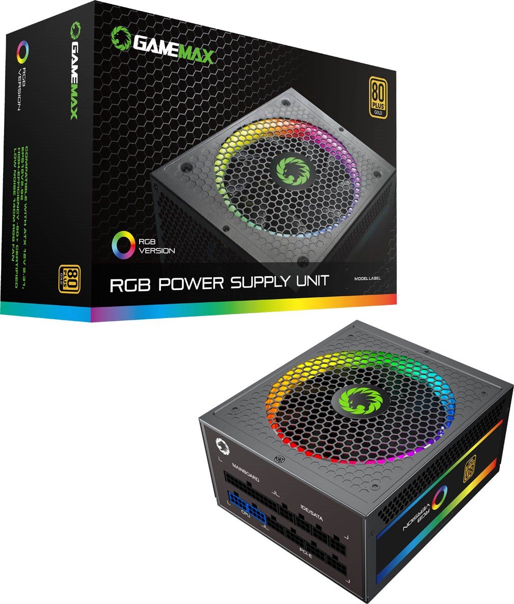 GAMEMAX Power Supply VP Series 600W Semi Modular 80 Bronze Certified with RGB Light 
