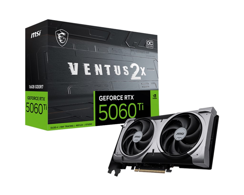 MSI GeForce RTX 5060 Ti VENTUS 2X PLUS 16GB OC GPU - RTX 5060 Ti