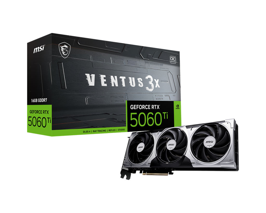 MSI GeForce RTX 5060 Ti Ventus 3X OC 16GB GDDR7 Graphics Card