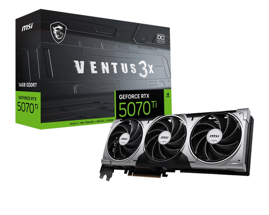 MSI GeForce RTX 5070 Ti Ventus 3X 16GB OC GPU - RTX 5070 TI 16G