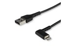 StarTech.com 1m Angled Male Lightning to Male USB 2.0 Type-A Cable in Black
