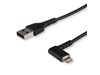 StarTech.com 2m Angled Male Lightning to Male USB 2.0 Type-A Cable in Black
