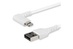 StarTech.com 2m Angled Male Lightning to Male USB 2.0 Type-A Cable in White