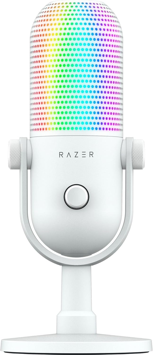 Razer White Seiren V3 Chroma Rgb Usb Microphone In