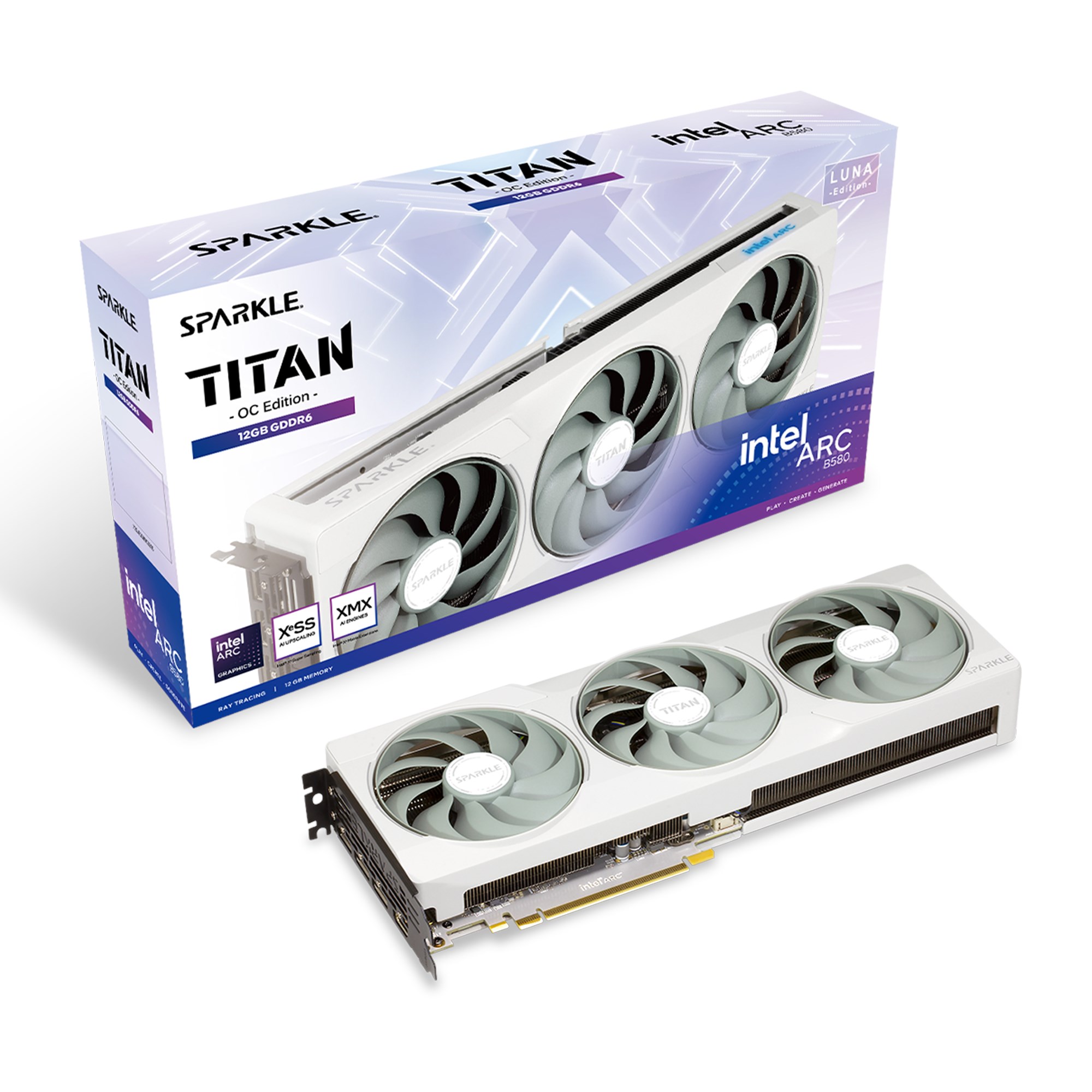 SPARKLE Intel Arc B580 TITAN Luna OC 12GB GPU - SB580TW