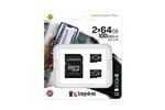 Kingston Canvas Select Plus 64GB microSDXC Memory Card Double Pack with SD Adapter
