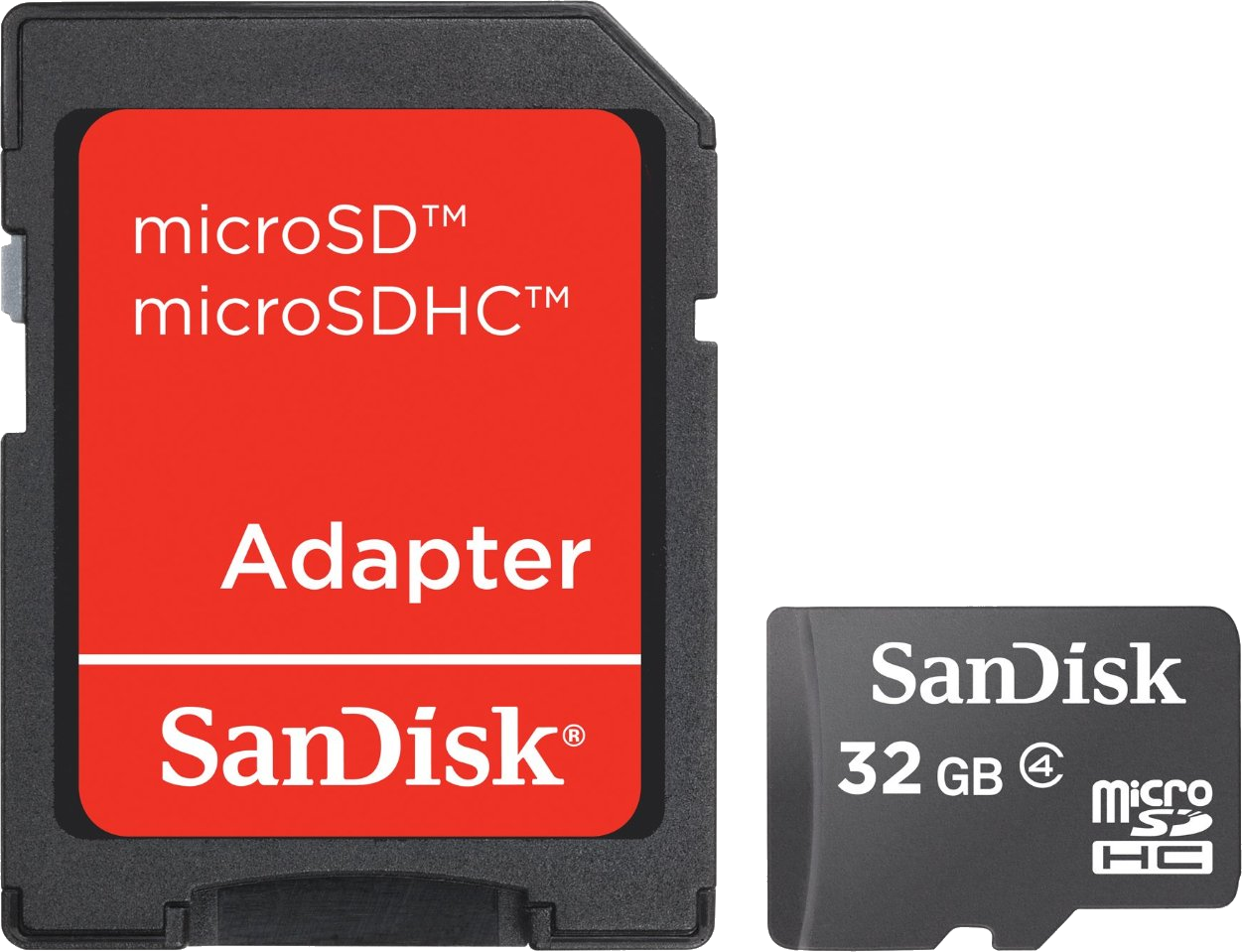Sandisk 32Gb Class Microsd Card & Adaptor Size 4