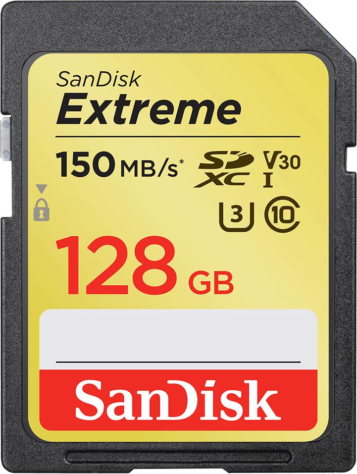 SanDisk Extreme 128GB UHS3 (U3) SD Card SDSDXV5128GGNCIN CCL