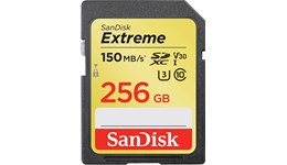 SanDisk Extreme 256GB V30, UHS-I, U3, Class 10 SDHC Memory Card