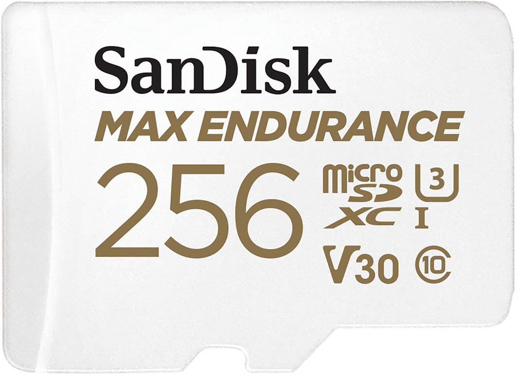 Image of 256GB SanDisk MAX ENDURANCE UHS-1 (U3) microSD Card & Adaptor