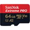 SanDisk Extreme PRO 64GB microSDXC UHS-I Memory Card with SD Adapter