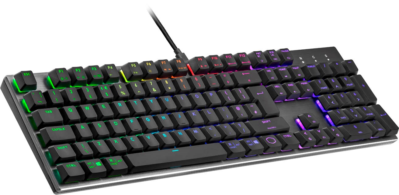 Cooler Master SK652 Mechanical Keyboard, USB, RGB, Red TTC Switch, Gunmetal Grey