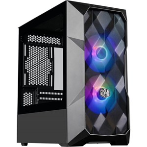 Cooler Master MasterBox TD300 Mesh Mid Tower Case in Black, up to mATX Support, Tempered Glass Side, 2x ARGB Fans