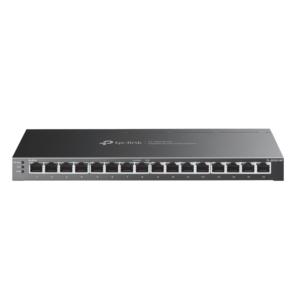 Tp-Link Tl-Sg2016p Jetstream 16-Port Gigabit Poe+ Desktop Switch Small