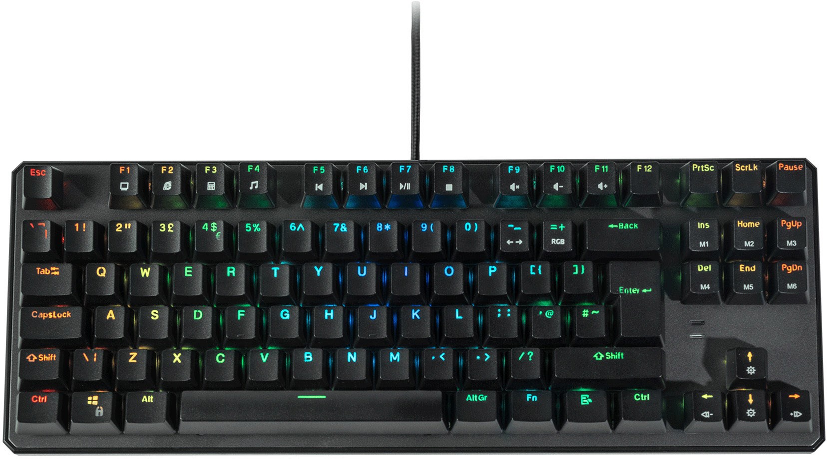 Outemu RED Switch RGB led TECWARE Phantom 88 UK Layout Key Mechanical Keyboard Spare Switches Included