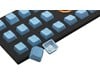 Tai-Hao TPR Rubber Backlit Double Shot Keycaps, 18 Keys in Neon Blue