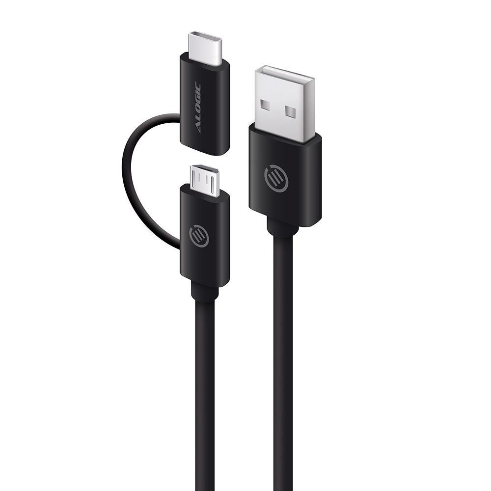 ALOGIC 1m Sync and Charge USB 2.0 Type-C and MicroUSB to USB 2.0