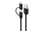 ALOGIC 1m Sync and Charge USB 2.0 Type-C and MicroUSB to USB 2.0 Type-A Combo Cable