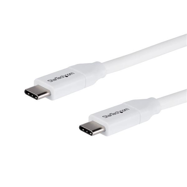 Photos - Cable (video, audio, USB) Startech.com (4m) USB-C to USB-C with 5A Power Distribution  USB2C5 (White)