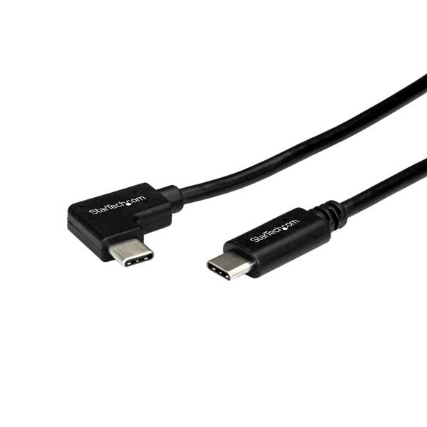 Photos - Cable (video, audio, USB) Startech.com (1m) USB-C Cable to USB 2,0 Right-Angle  USB2CC1MR (Black)