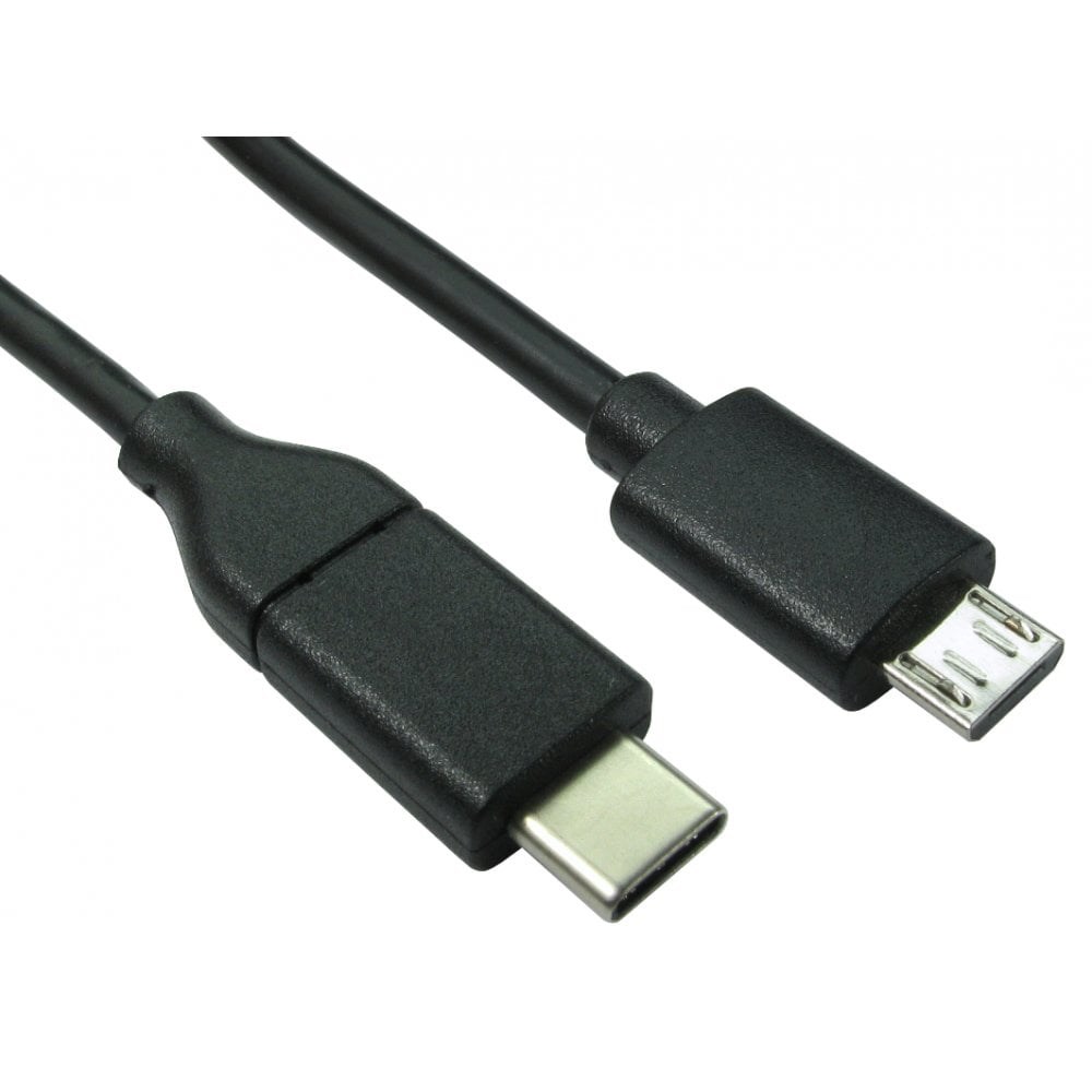 Photos - Cable (video, audio, USB) Cables Direct 2m USB2.0 Male Type-C to Male Micro B Cable in Black USB3C-8 