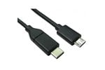 Cables Direct 3m USB2.0 Male Type-C to Male Micro B Cable in Black