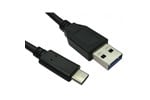 Cables Direct 0.5m USB 3.1 Male Type-C to Male Type-A Cable in Black