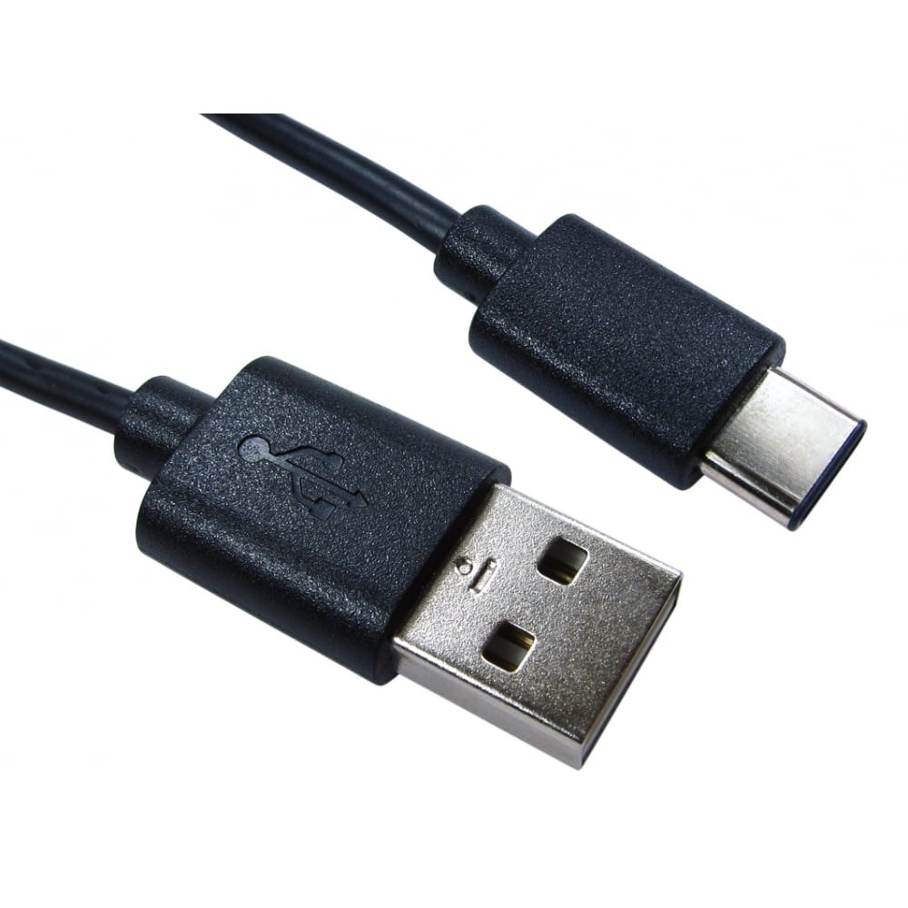 Photos - Cable (video, audio, USB) Cables Direct 2m USB 2.0 Male Type-C to Male Type-A Cable in Black USB3C-9 