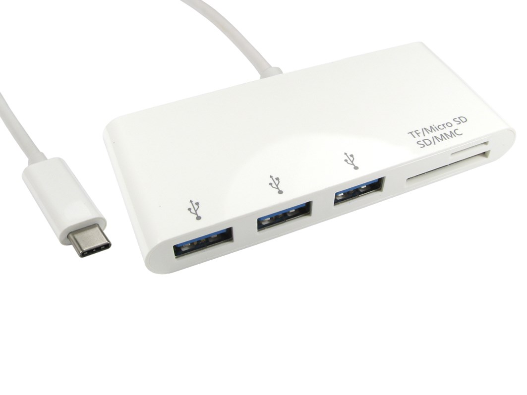 Photos - Card Reader / USB Hub Cables Direct CCL Choice Leaded USB Type-C to 3 Port USB Hub & Card Reader USB3C-HUB3CR 