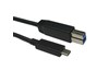 Cables Direct 1m USB 3.1 Male Type-C to Male Type-B Cable in Black