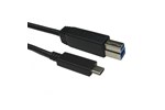Cables Direct 3m USB 3.0 Male Type-C to Male Type-B Cable in Black