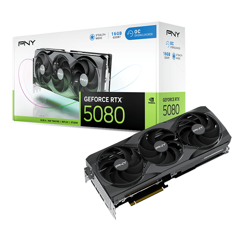 PNY GeForce RTX 5080 OC 16GB GDDR7 Graphics Card