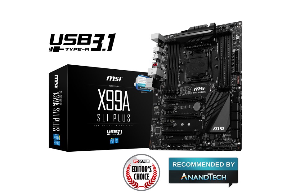 MSI X99A SLI PLUS Motherboard LGA20113 Socket Intel X99 Express ATX