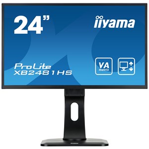 iiyama ProLite XB2481HS (23.6 inch) LED Backlit LCD Monitor 3000:1 250cd/m2 (1920x1080) 6ms VGA/DVI/HDMI (Black)