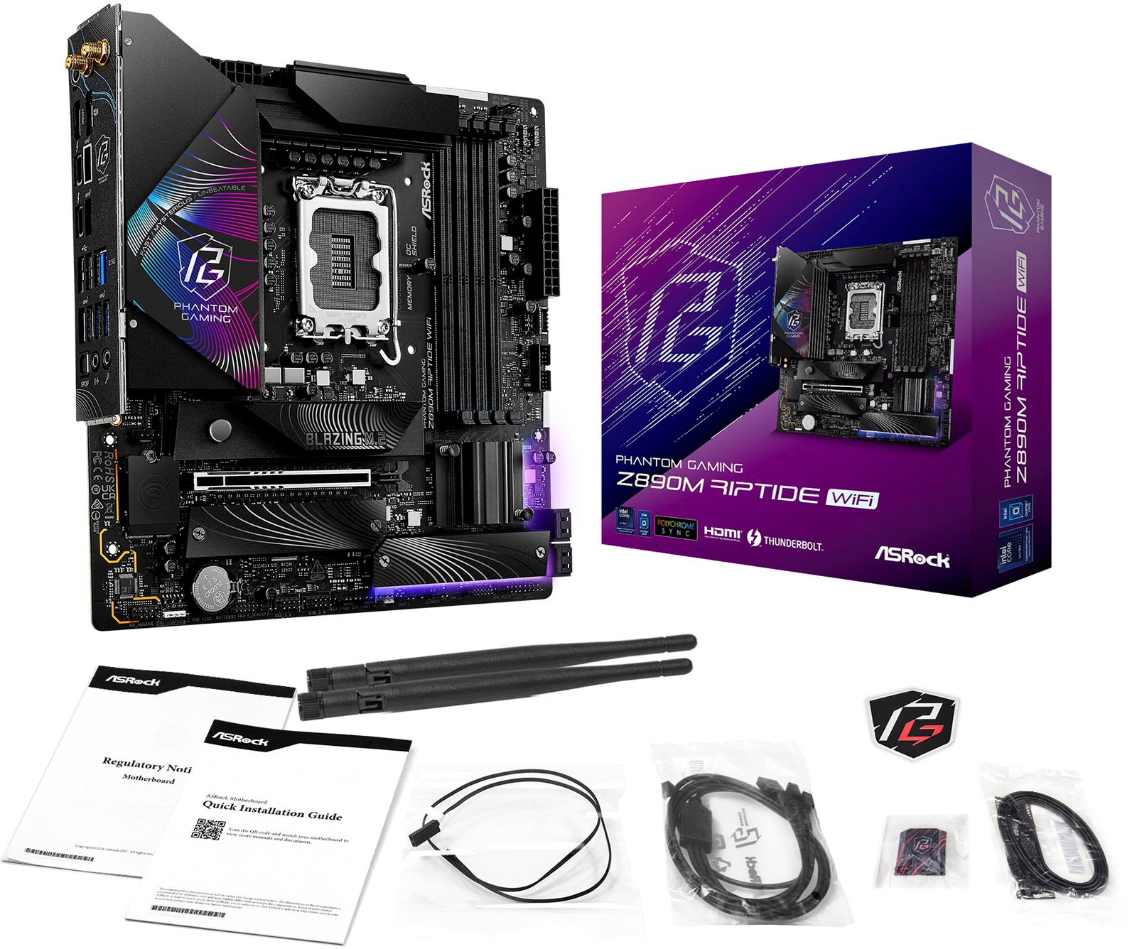 ASRock Z890M Riptide WiFi Intel Socket 1851 Motherboard - 90