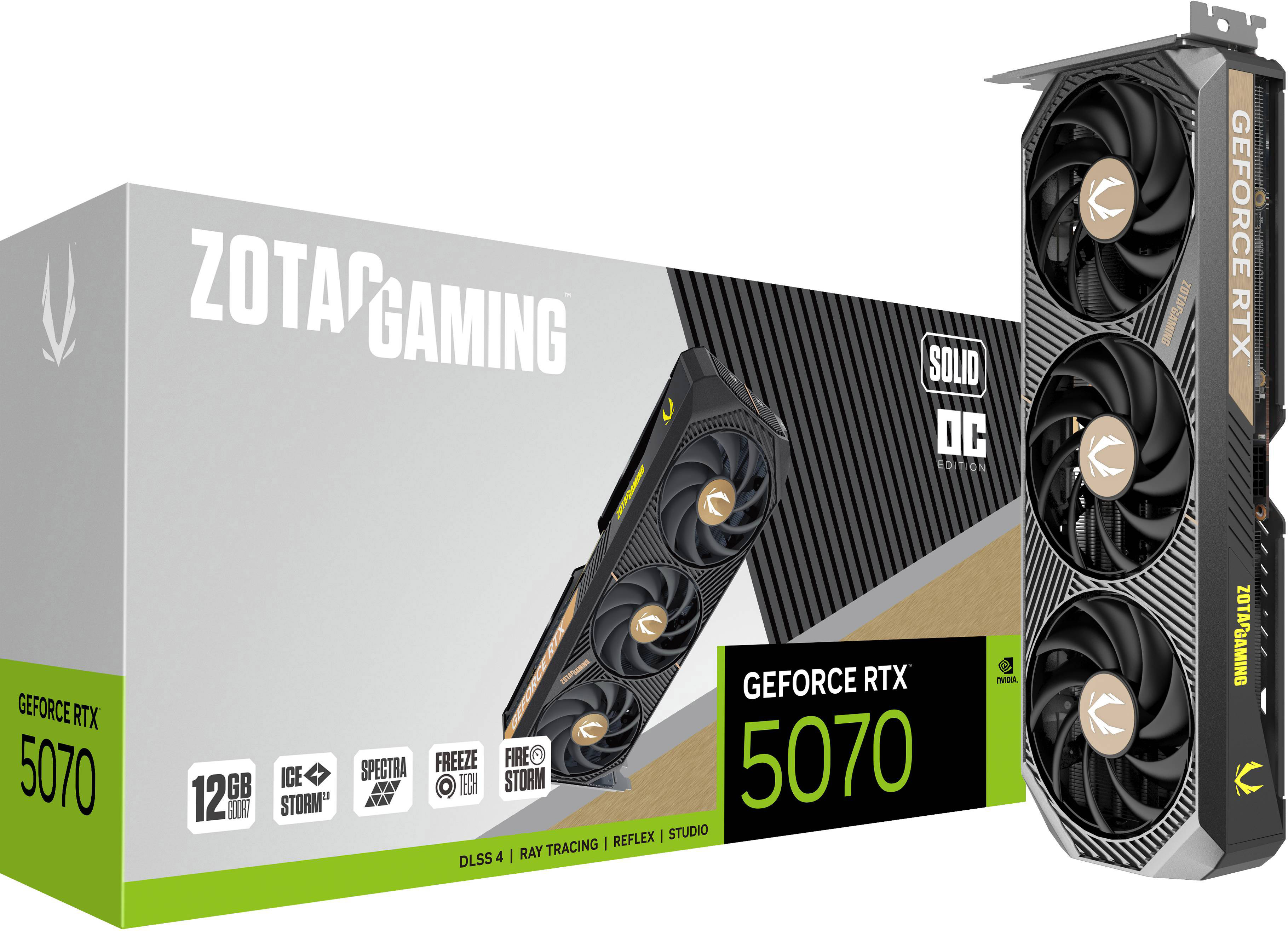Zotac Geforce Rtx 5070 Solid Oc 12Gb Gddr7 Graphics Card