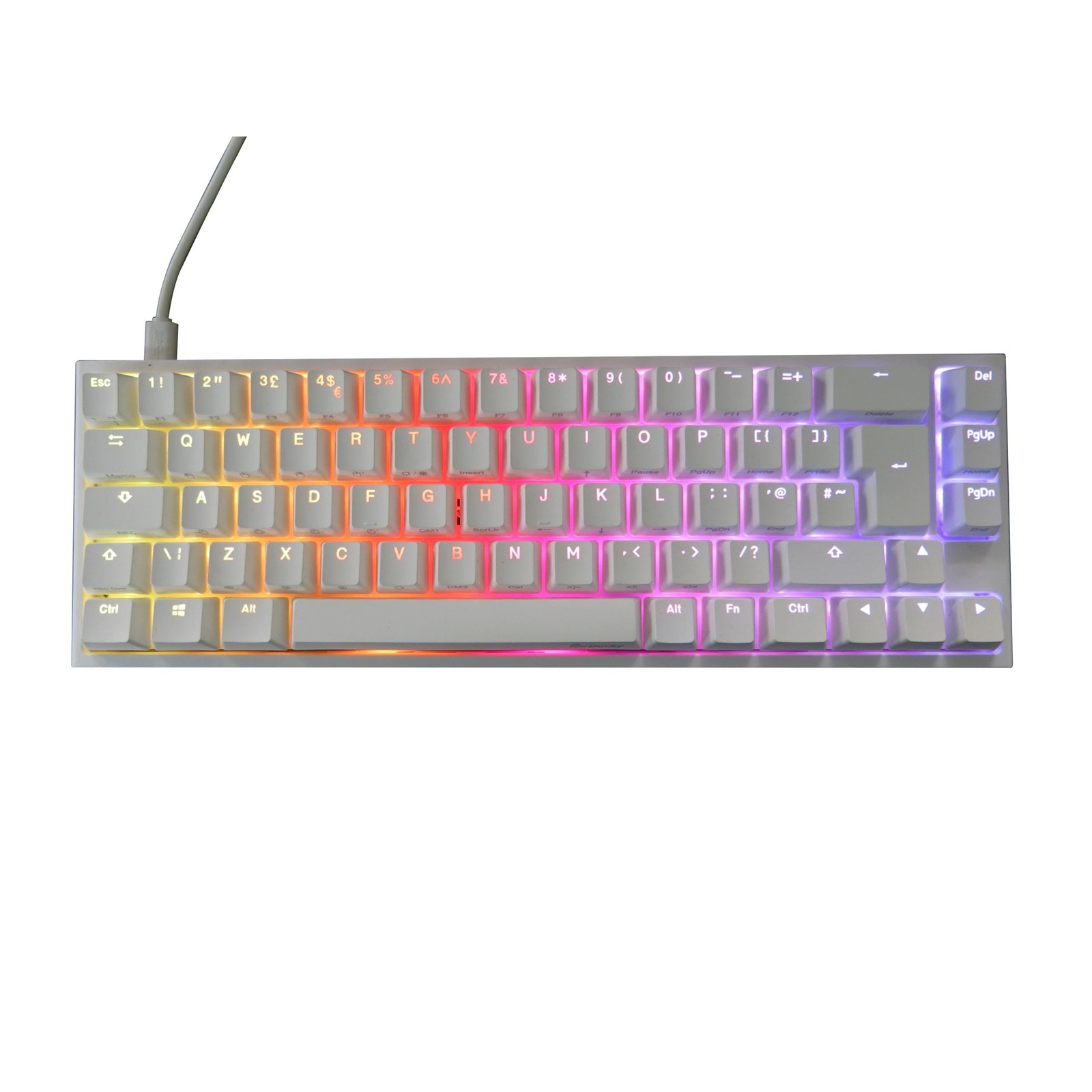 Ducky One2 Sf Pure White 65 Rgb Backlit Cherry Mx Silent Red Switch Dkon1967st Sukpdwwt1 Ccl Computers
