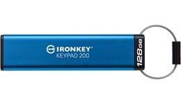 Kingston IronKey Keypad 200 128GB USB 3.0 Flash Stick Pen Memory Drive - Blue 