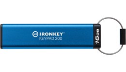 Kingston IronKey Keypad 200 16GB USB 3.0 Flash Stick Pen Memory Drive - Blue 