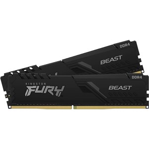 Kingston FURY Beast 32GB DDR4 Dual Channel Desktop Memory Kit, 2 x 16GB, 3200MHz, PC4-25600, CL16, 1.35V, Black